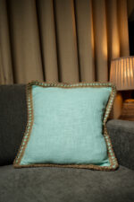Sky Mist Jute Lace - Premium Cushion Cover - Image 2