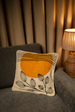 Slub-Cotton Printed Cushion Cover