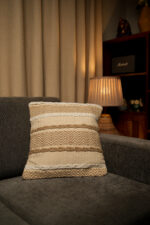 Ebony & lvory wave weave - Premium Cushion Cover - Image 2