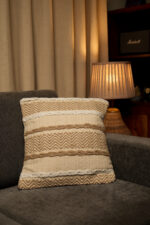 Ebony & lvory wave weave - Premium Cushion Cover - Image 3