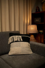 Braided noir fringe - Premium Cushion Cover - Image 2