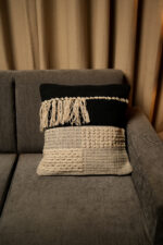 Braided noir fringe - Premium Cushion Cover - Image 3