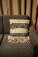 Ebony & lvory wave weave - Premium Cushion Cover - Image 4