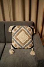 Ivory Blue weave-Boho Premium Cushion Cover